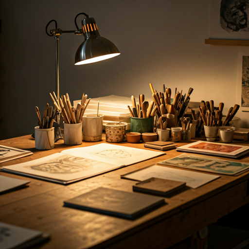 Atelier et table de travail
